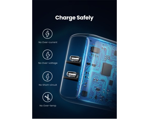 Зарядний пристрій Ugreen 2xUSB 40W PD (2xType-C) PD CD243 White (10343)