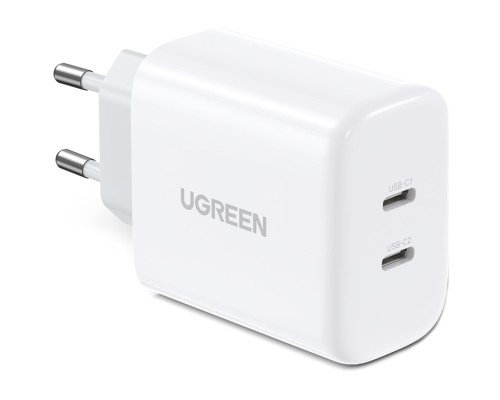 Зарядний пристрій Ugreen 2xUSB 40W PD (2xType-C) PD CD243 White (10343)
