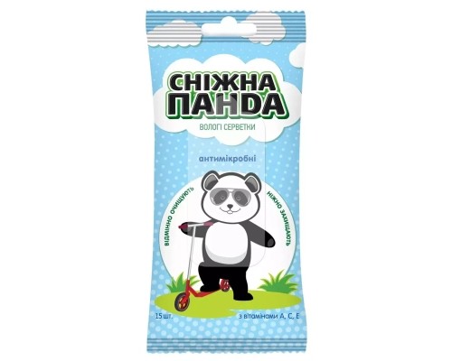 Дитячі вологі серветки Сніжна Панда Kids Антимікробні 15 шт. (4820183970480) Дитячі вологі серветки Сніжна Панда Kids Антимікробні 15 шт. (4820183970480)