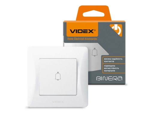 Кнопка дзвінка Videx BINERA 1кл біла (VF-BNDB1-W)