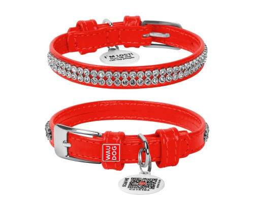 Нашийник для тварин WAUDOG Glamour з QR-паспортом 