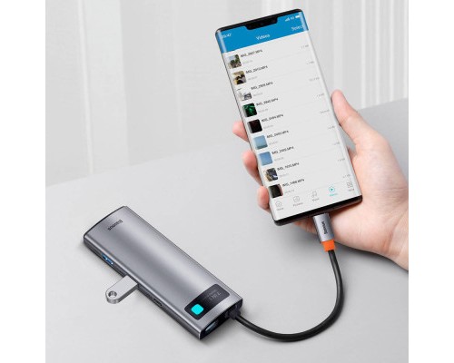 Порт-реплікатор Baseus 7-in-1 Metal Gleam Series Type-C to HDMI+USB+SD/TF Docking Station (WKWG020113)