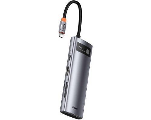 Порт-реплікатор Baseus 7-in-1 Metal Gleam Series Type-C to HDMI+USB+SD/TF Docking Station (WKWG020113)