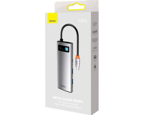 Порт-реплікатор Baseus 7-in-1 Metal Gleam Series Type-C to HDMI+USB+SD/TF Docking Station (WKWG020113)