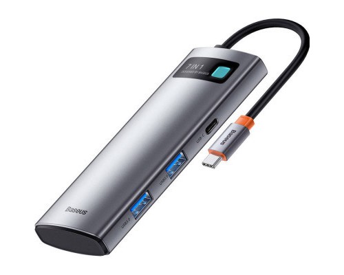 Порт-реплікатор Baseus 7-in-1 Metal Gleam Series Type-C to HDMI+USB+SD/TF Docking Station (WKWG020113)