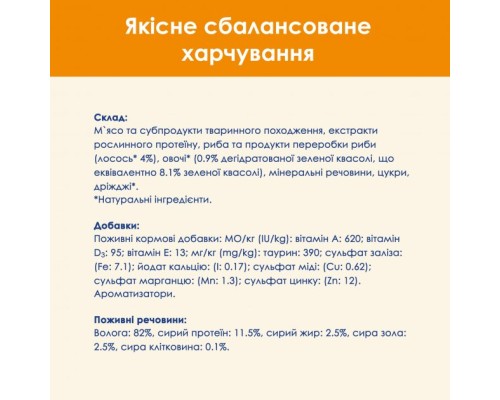 Вологий корм для кішок Purina Cat Chow Adult з лососем і зеленою квасолею в желе 85г (7613036595063) Вологий корм для кішок Purina Cat Chow Adult з лососем і зеленою квасолею в желе 85г (7613036595063)
