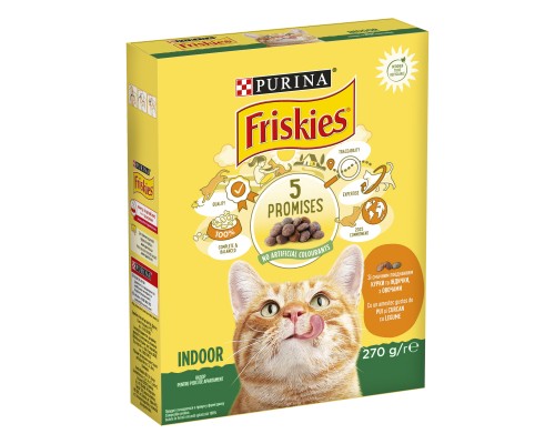Сухий корм для кішок Purina Friskies Indoor з куркою та овочами 270 г (7613035351820)