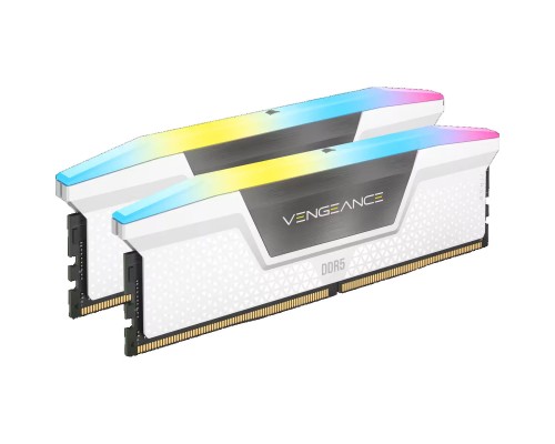 Модуль пам'яті для комп'ютера DDR5 64GB (2x32GB) 6000 MHz XMP 3.0 Vengeance RGB White Corsair (CMH64GX5M2B6000C40W)