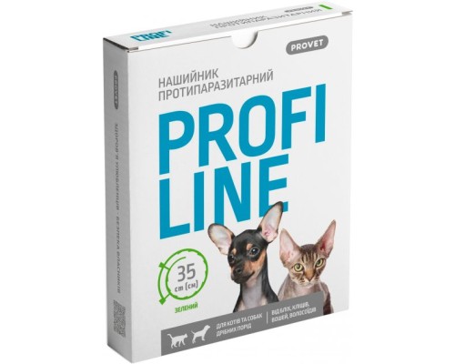 Нашийник для тварин ProVET Profiline інсектоакарицид 35 см зелений (4823082430970)