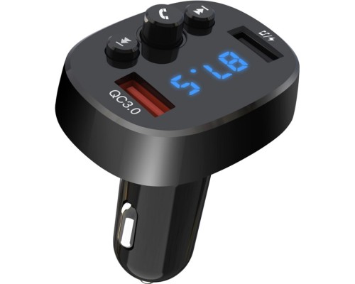 FM модулятор XO XO-BCC03 Car Charger 18W Bluetooth+QC3.0 Quick Charger Black (XO-BCC03) 