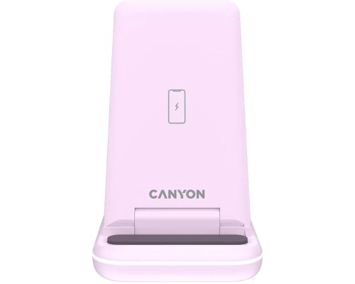Зарядний пристрій Canyon WS-304 Foldable 3in1 Wireless charger Iced Pink (CNS-WCS304IP)