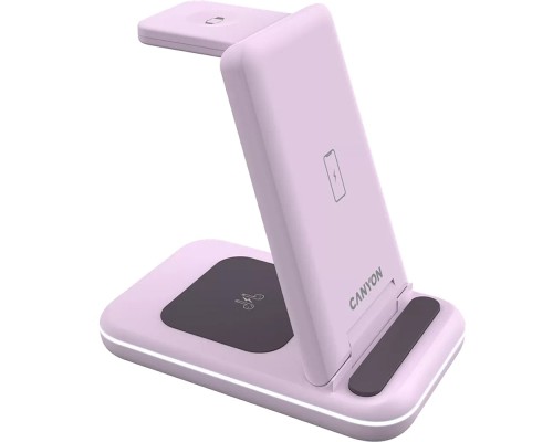 Зарядний пристрій Canyon WS-304 Foldable 3in1 Wireless charger Iced Pink (CNS-WCS304IP)