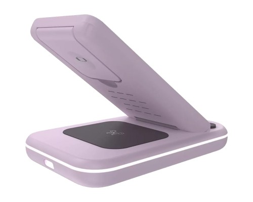 Зарядний пристрій Canyon WS-304 Foldable 3in1 Wireless charger Iced Pink (CNS-WCS304IP)