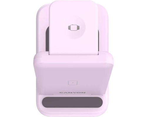 Зарядний пристрій Canyon WS-304 Foldable 3in1 Wireless charger Iced Pink (CNS-WCS304IP)