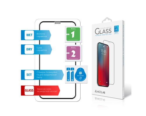 Скло захисне ACCLAB Full Glue ESD Apple Iphone X/XS/11 Pro (1283126532139)