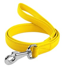 Повідок для собак WAUDOG Glamour шкіряний M-XXL жовтий (33768)