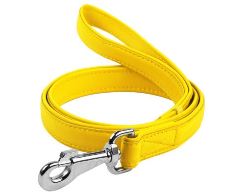 Повідок для собак WAUDOG Glamour шкіряний M-XXL жовтий (33768)