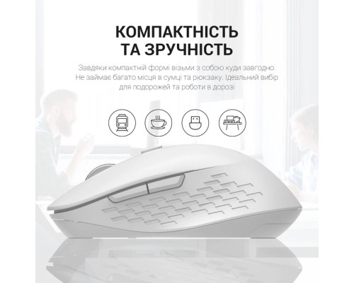 Мишка OfficePro M230W Silent Click Wireless/Bluetooth White (M230W)