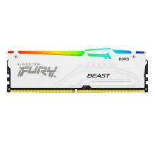 Модуль пам'яті для комп'ютера DDR5 16GB 6000 MHz Beast White RGB Kingston Fury (ex.HyperX) (KF560C30BWA-16)