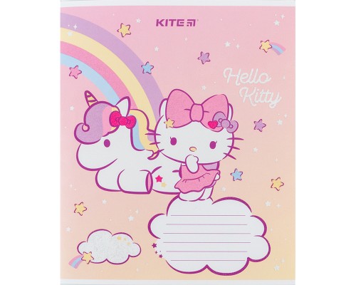 Зошит Kite Hello Kitty 12 аркушів, коса лінія (HK24-235-1)