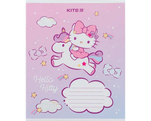 Зошит Kite Hello Kitty 12 аркушів, коса лінія (HK24-235-1)