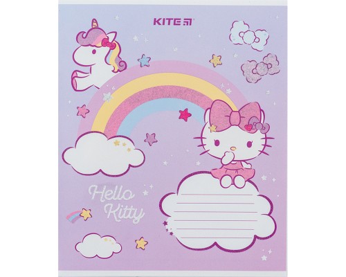 Зошит Kite Hello Kitty 12 аркушів, коса лінія (HK24-235-1)