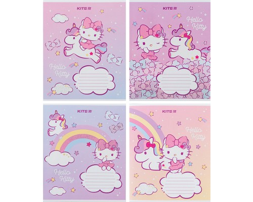 Зошит Kite Hello Kitty 12 аркушів, коса лінія (HK24-235-1)