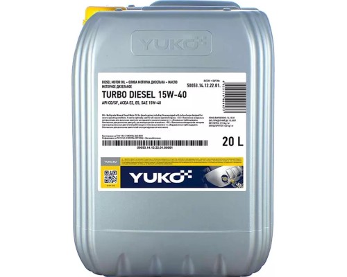 Моторна олива Yuko TURBO DIESEL 15W-40 20л (4823110401477)