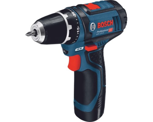 Набір інструментів Bosch з шуруповертом GSB 12В 2х2Ah, 30Нм, 4001300об/хв (0.601.868.10R)