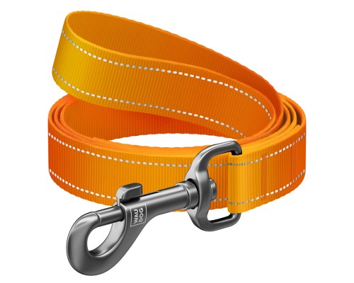 Повідок для собак WAUDOG Nylon Mono світловідбивний, S, Ш 15 мм, Д 300 см, помаранчевий (46434)
