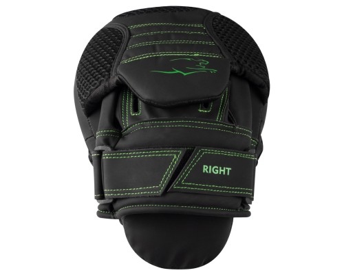 Лапи боксерські PowerPlay 3044 Pro Carbon Ultra Series Чорно-Зелені (PP_3044_Bl/Green)
