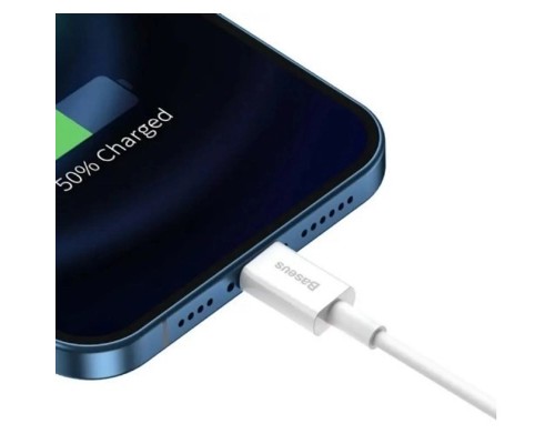 Дата кабель USB 2.0 AM to Lightning 1.5m Superior Fast Charging 2.4A white Baseus (CALYS-B02)