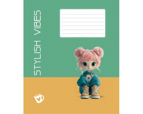 Зошит Школярик Stylish vibes 12 аркушів лінія (012-3568L)