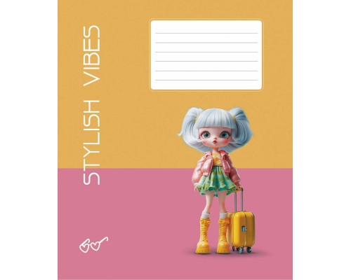 Зошит Школярик Stylish vibes 12 аркушів лінія (012-3568L)