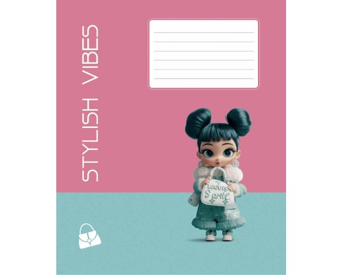 Зошит Школярик Stylish vibes 12 аркушів лінія (012-3568L)