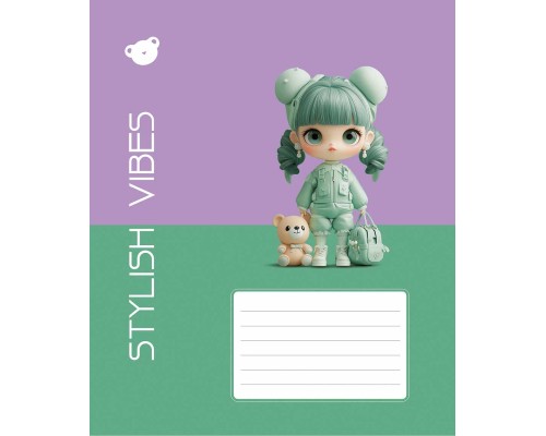 Зошит Школярик Stylish vibes 12 аркушів лінія (012-3568L)