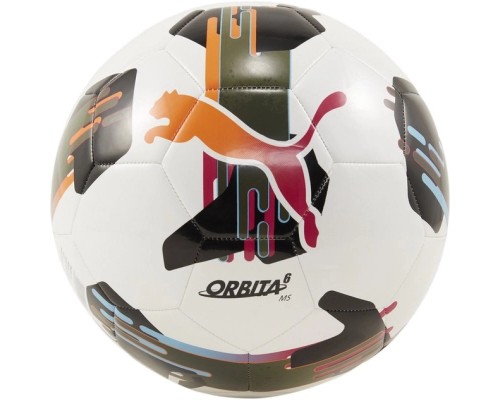М'яч футбольний Puma Orbita 6 MS 084335-01 білий, чорний, помаранчевий 5 (4067981508488)