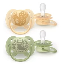 Пустушка Philips AVENT Ultra Soft 6-18 місяців 2 шт, жовто-зелена (SCF091/46)