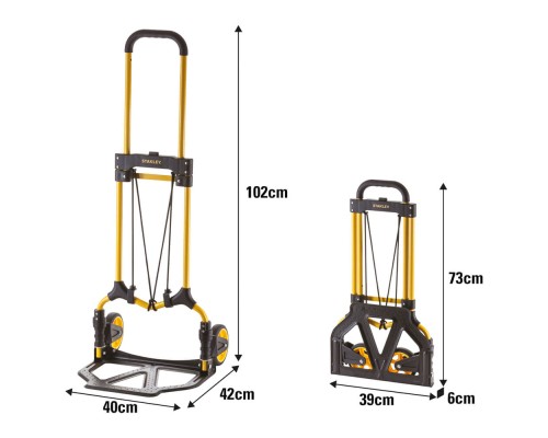 Візок вантажний Stanley до 70кг, розмір платформи 39х29см, вага 3,9 кг (SXWT-FT580)