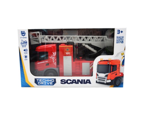 Спецтехніка TechnoDrive серії Big Truck – Пожежна машина Scania (світло, звук, функ. води) (6407KS)