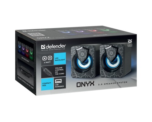 Акустична система Defender Onyx Led USB Black (65038)