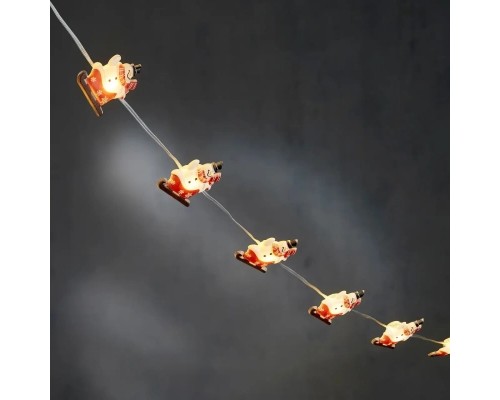 Гірлянда Luca Lighting Сніговик, струна, 1,3 м, класична біла, 10 LED 2AA, таймер (8720967822836)