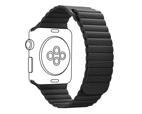 Ремінець до смарт-годинника Armorstandart Leather Loop для Apple Watch 42 (Series 11-10)/41/40/38 Black (ARM48655)