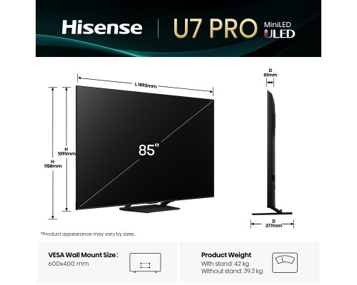 Телевізор Hisense 85U7Q PRO