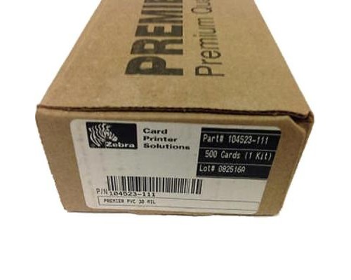 Картка пластикова чиста Zebra Premier PVC, белые, 30 mil, 500 шт (104523-111)