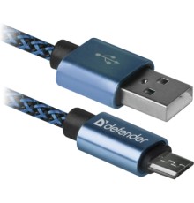 Дата кабель USB 2.0 AM to Micro 5P 1.0m USB08-03T blue Defender (87805)