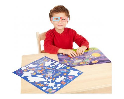 Набір для творчості Melissa&Doug Багаторазові 3D наліпки з окулярами Пригоди (MD9375)