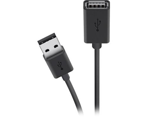 Дата кабель USB 2.0 AM/AF Extension cable 4.8m black Belkin (F3U153BT4.8M)