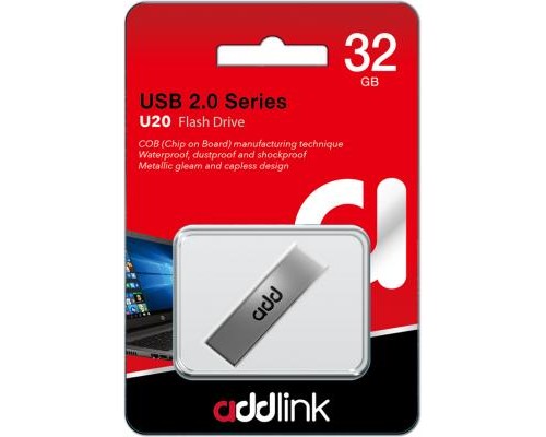 USB флеш накопичувач AddLink 32GB U20 Titanium USB 2.0 (ad32GBU20T2) 