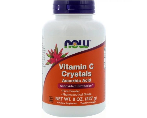 Вітамін Now Foods Вітамін С, Кристали, Vitamin C Crystals, 8 oz (227 гр) (NOW-00790)